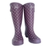 Half Height Navy Spot Rain Boots - Wide Foot and Ankle