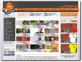 http://www.shirt-printers.co.uk website