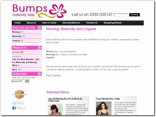 http://www.nursingwearatbumpsmaternity.com/ website