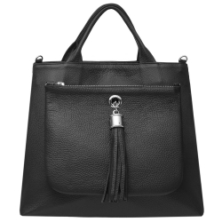Dahlia Tote in Black Leather