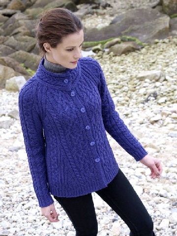 Blue Aran Cardigan