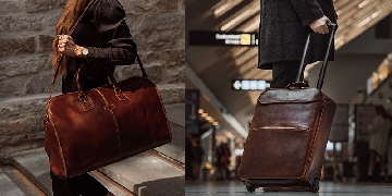 Von Baer leather travel bags