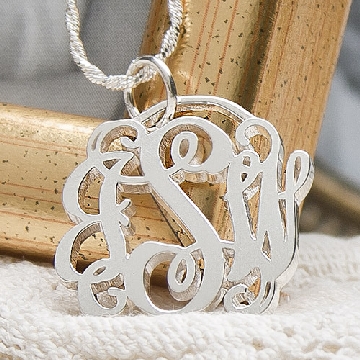 Flowing Script Monogram Pendant