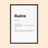 Bairn Geordie Definition Print