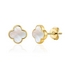 Gold Plated Pink Mother Of Pearl Multi Clover Friendship Bracelet