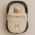 Personalised Beige Car Seat Footmuff with Beige Bows