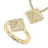 Origami Yellow Gold Pendant and Studs Set