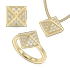 Origami Yellow Gold Ring, Pendant and Studs Set