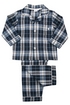 Boys Stoke Check winter PJs in Navy and winter white