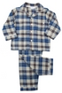 Boys Elton Check winter PJs in Blue, Oatmeal & mustard