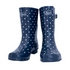 Half Height Navy Spot Rain Boots - Wide Foot and Ankle