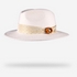 GENDERLESS WHITE FEDORA HAT - YELLOW PATCHWORK SILK HATBAND