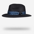 GENDERLESS BLACK FEDORA HAT - BLUE WAVES SILK HATBAND