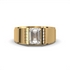 Men's Yellow VVS Lab Diamond Customizable Solitaire Round Brilliant Cut Diamond Engagement Ring