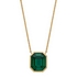 Octagon Emerald Green Crystal Necklace - Gold Plate