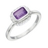 Ruffles Edge Rectangle Ring - Brazilian Amethyst