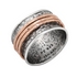 Sterling Silver Gold Over Silver Spinner Ring - with Matte Spinners - Rose Gold