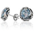 Silver Stud Earrings with Roman Glass