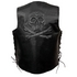 Event Leather ELM3915 Men's Black Side Lace Motorcycle Leather Vest with Skull and Cross Bones Emboss
