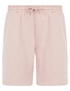 Xoey High Waisted Brushback Fleece Lounge Jogger Shorts in Pink - Amara Reya