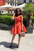 Burnt Orange Poplin Dress