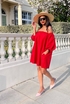 Red Off Shoulder Dress