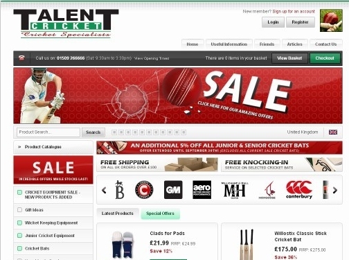 https://www.talentcricket.co.uk/ website