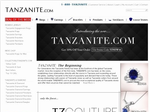 https://www.tanzanite.com/ website