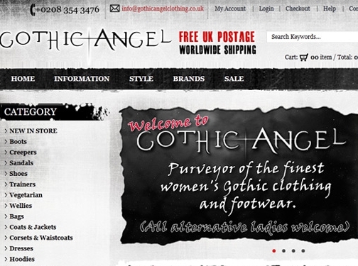 https://www.gothicangelclothing.co.uk/ website